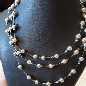 Elegant Silver Beaded Necklace